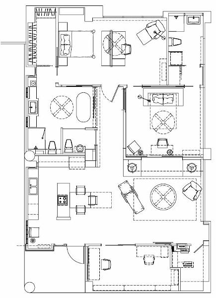 floor_plan_2007-08-02.jpg - Here's the floor plan again to help you understand the emerging living space.

1- Lower left is the entrance.  2- Jon's office is lower central.  3- Utility closet is lower right.  4- Kitchen/dining area just above the entrance. 5- Living room to the right just above Jon's office.  6- Guest bedroom to the right above the living room. 7- Guest bath/laundry upper right. 8- Marc's office upper central area. 9- Master bedroom upper left. 10- Master bath central left. 11- Half bath between kitchen and master bath.
