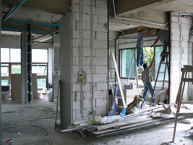 P1010954.JPG - Lot's more wiring is going up in preparation for the installation of drywall.