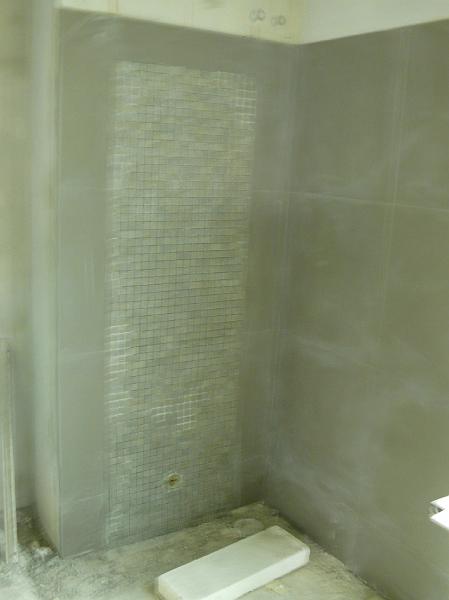 P1000527.JPG - Tilework has also started in the master bath. (Sorry for the poor focus.)