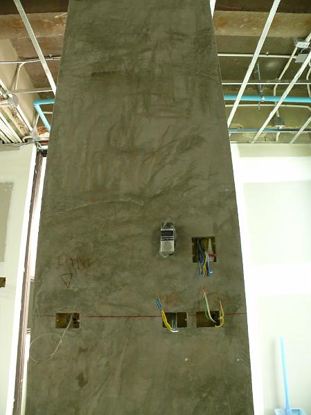 P1000604.JPG - On the western side of the kitchen (by the entrance) wiring has been put in place.