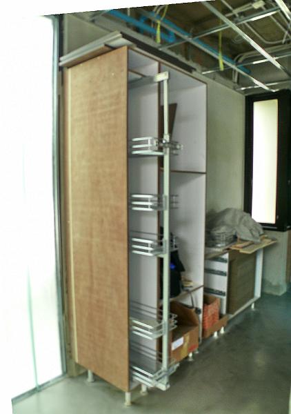 P1000636.JPG - They just installed a sliding rack. I will just loooooove this!