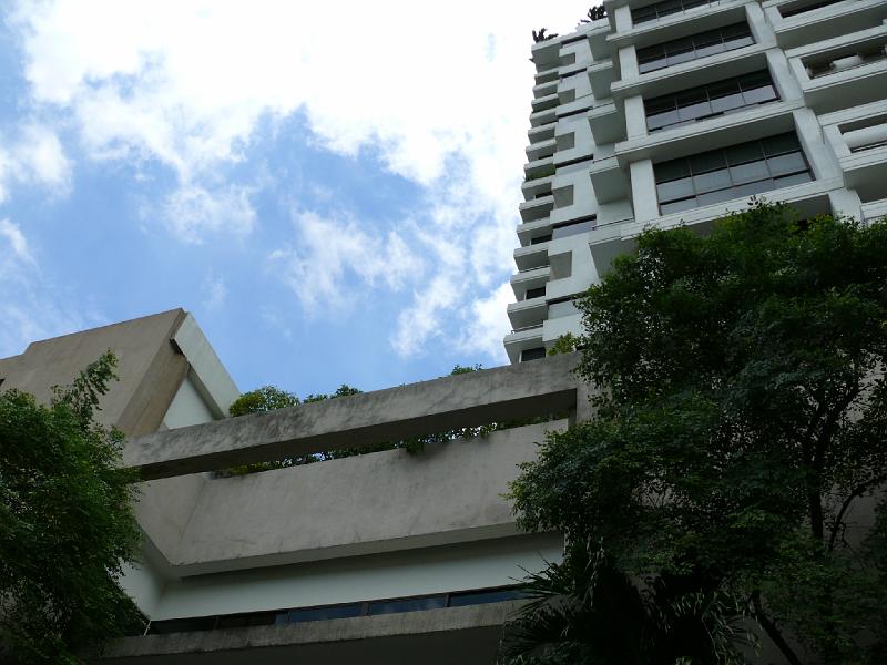 P1000082.JPG - An wider view including the northern and eastern walls of our condo (left of photo) and the primary Habitat building (at the right).